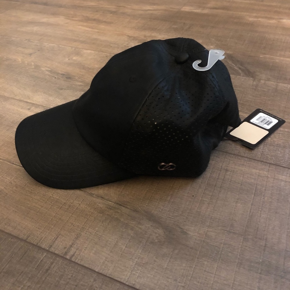Faux Black Leather Baseball Cap